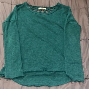 Teal Women's Top, Open Back with design